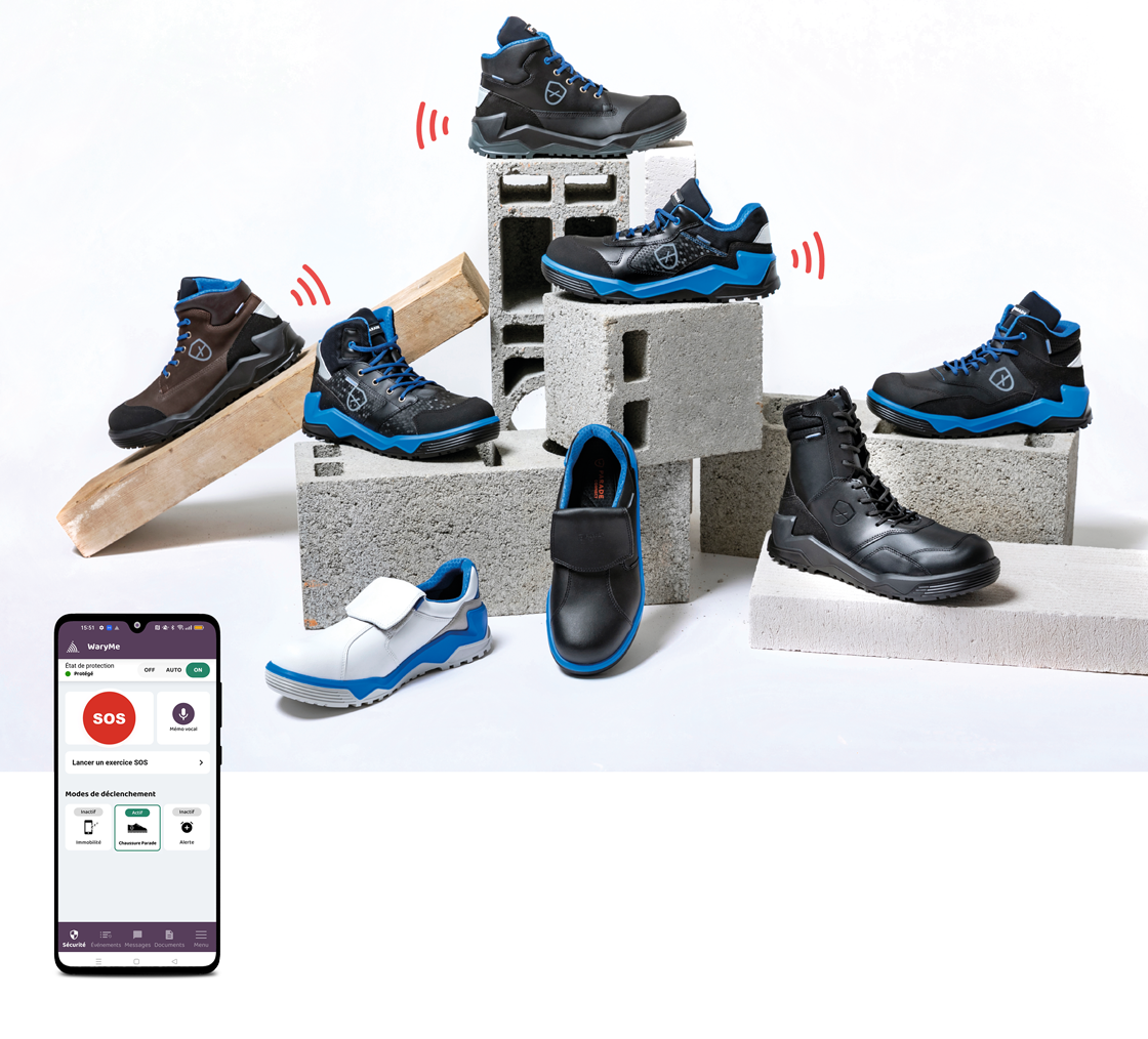 Parade Connect, chaussures de s&eacute;curit&eacute; avec DATI WaryMe.
